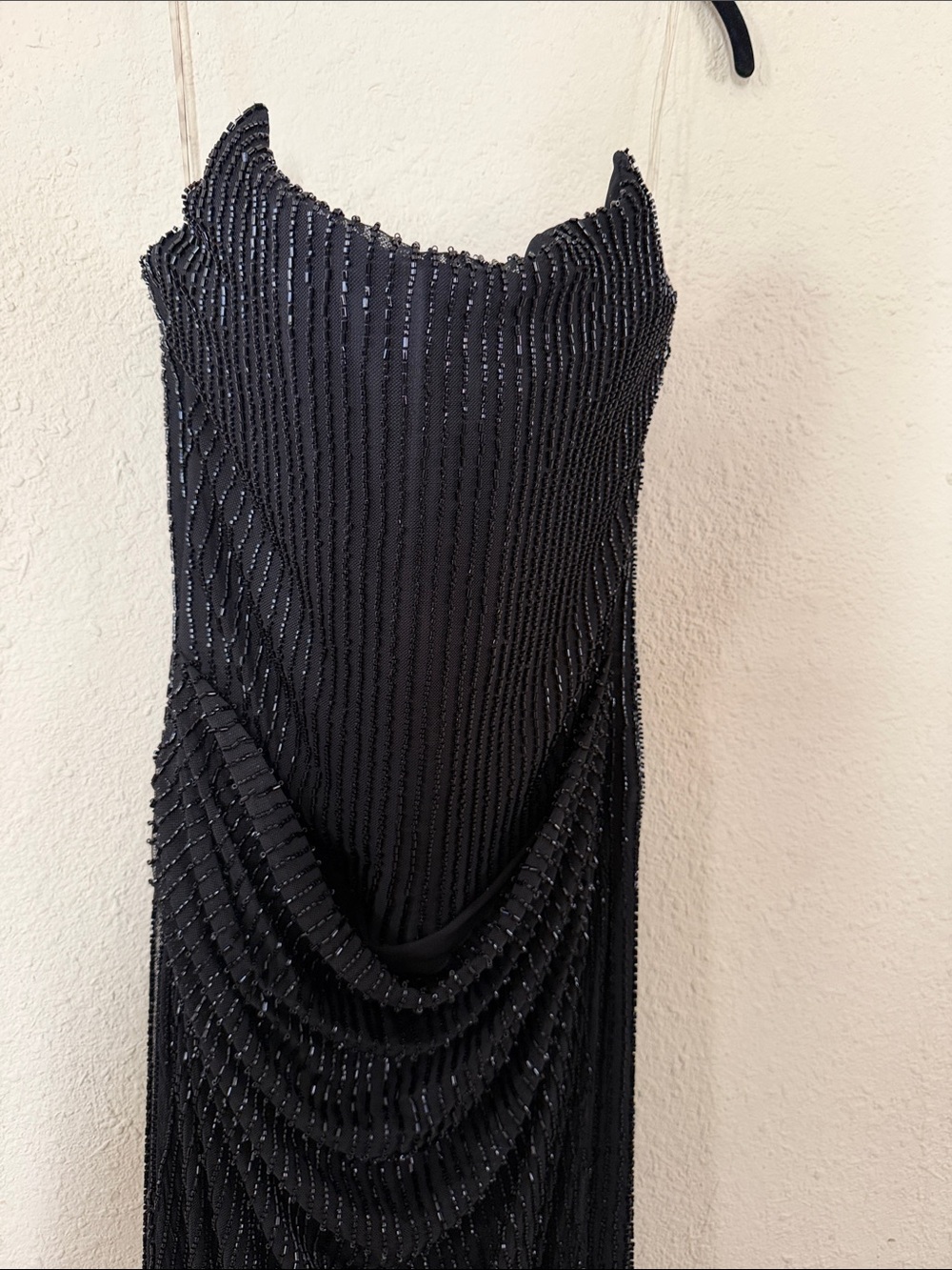 House of CB Alicia Black hand beaded embellished  maxi dress size M - Picture 9 of 13
